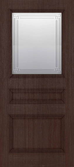 Межкомнатная дверь Мастер и К серия Лайт модель 2137/3 ПО со стеклом велюр Шоко