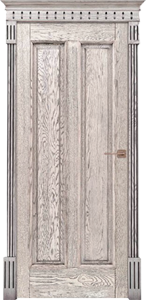 Межкомнатная дверь из массива дуба Д2 ПГ дуб белёный патина