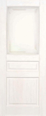 Межкомнатная дверь фабрики Поставский МЦ модель М5 ПО со стеклом белый воск