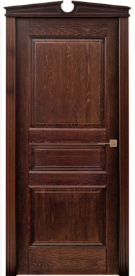 Межкомнатная дверь фабрики Поставский МЦ модель Д5 ПГ дуб чёрный с золотой патиной