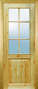 Межкомнатная дверь Поставского МЦ модель М12 ПО со стеклом бесцветный лак