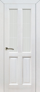 Межкомнатная дверь Поставского МЦ модель М1 ПО со стеклом белый воск