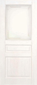 Межкомнатная дверь Поставского МЦ модель М5 П0 со стеклом белый воск